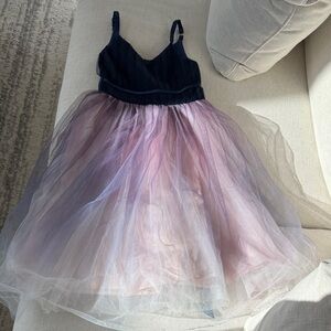 Tulle Ombre Party Dress with Navy Bodice